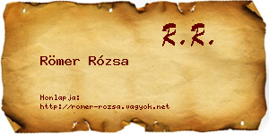 Römer Rózsa névjegykártya